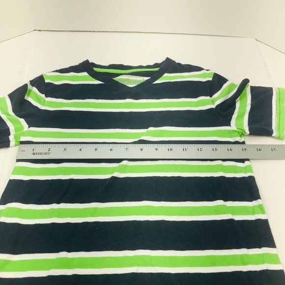 Urban Pipeline Boy's Size Medium Pull Over Short Sleeve Shirt Blue, Green Stripe - Picture 6 of 9